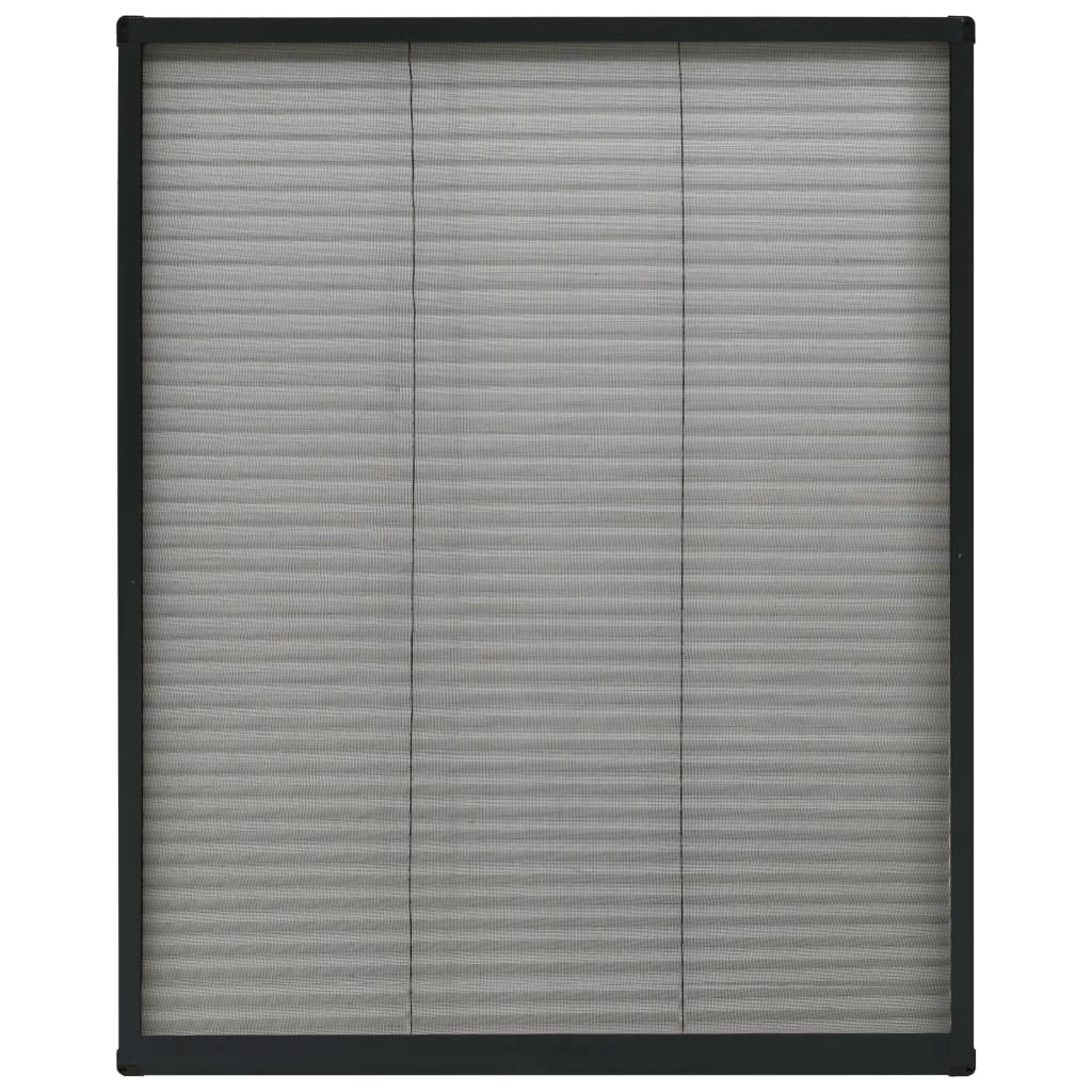 vidaXL Plisovaná okenní síť proti hmyzu hliník antracitová 80 x 100 cm