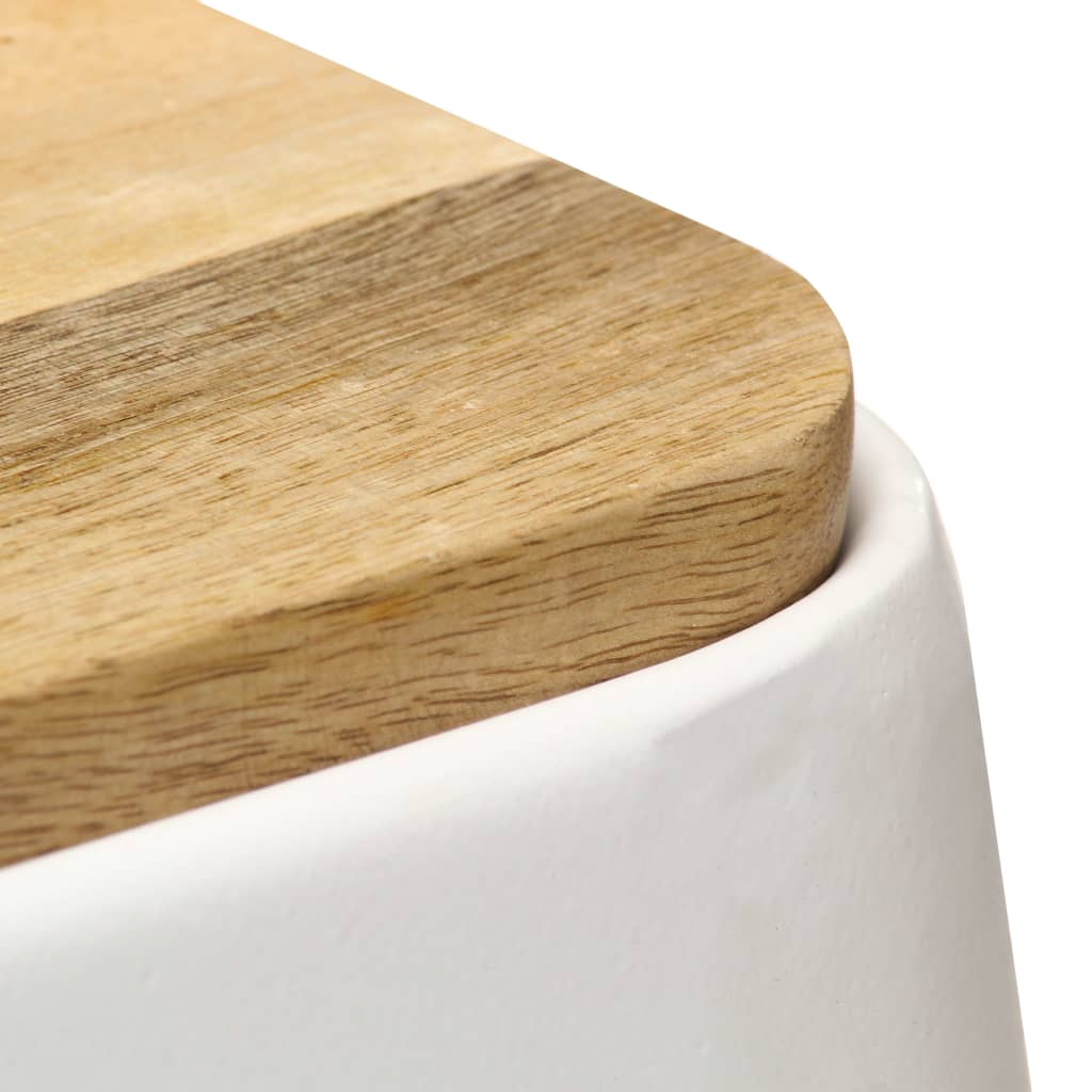 vidaXL Barové stoličky 4 ks bílé masivní mangovníkové dřevo