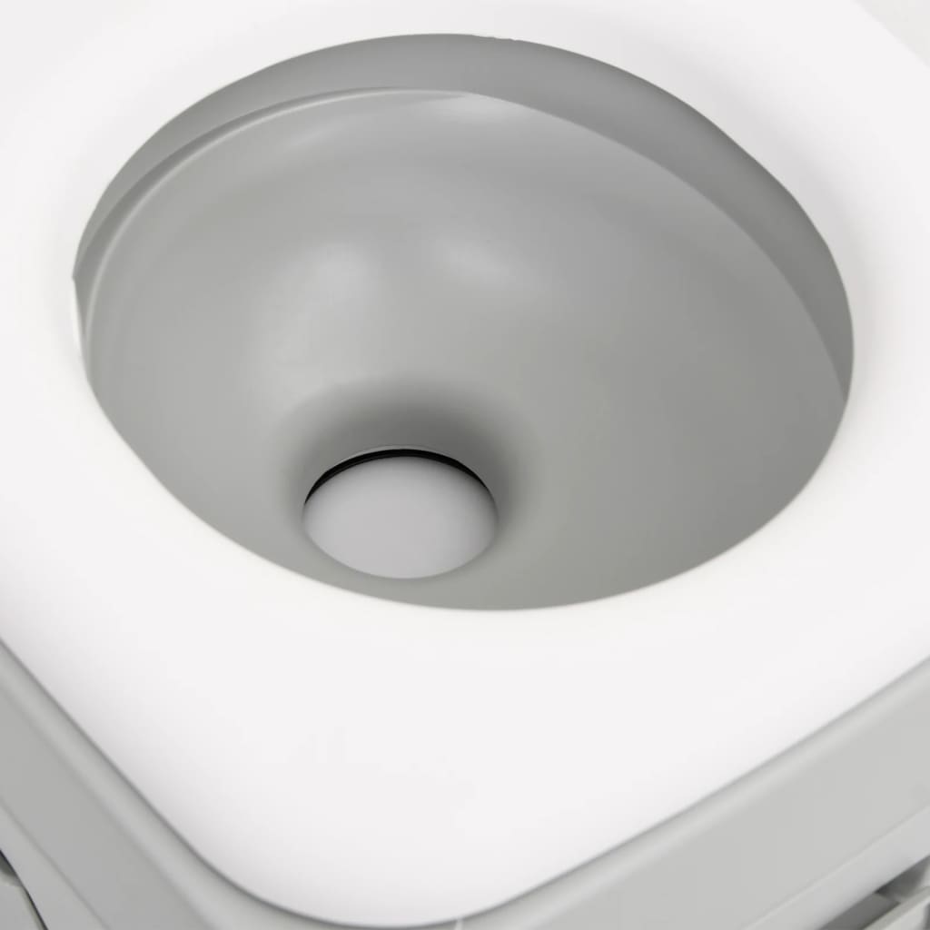 vidaXL Přenosná kempingová toaleta šedá a bílá 15+10 l HDPE