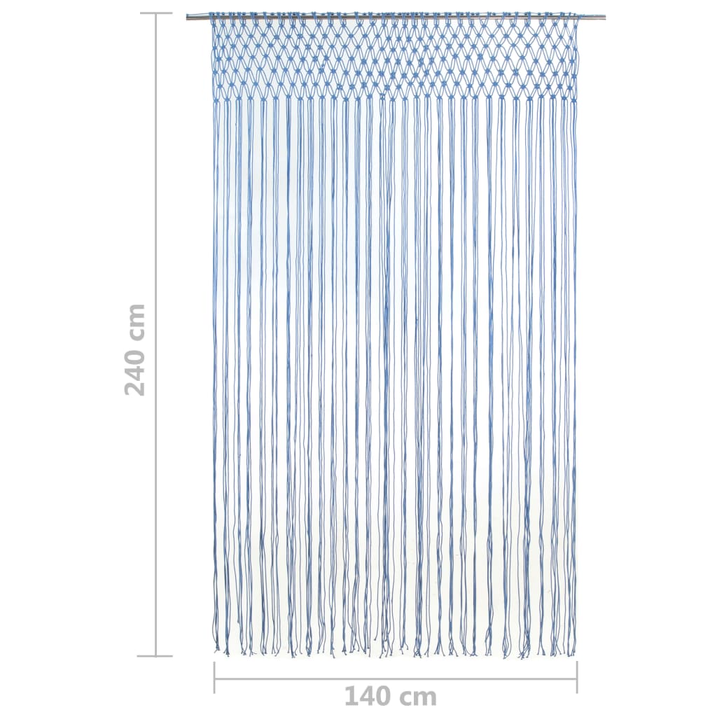 vidaXL Macramé závěs modrý 140 x 240 cm bavlna
