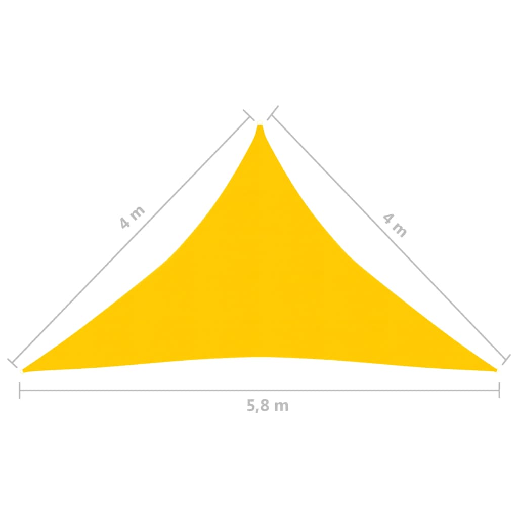 vidaXL Stínící plachta 160 g/m² žlutá 4 x 4 x 5,8 m HDPE