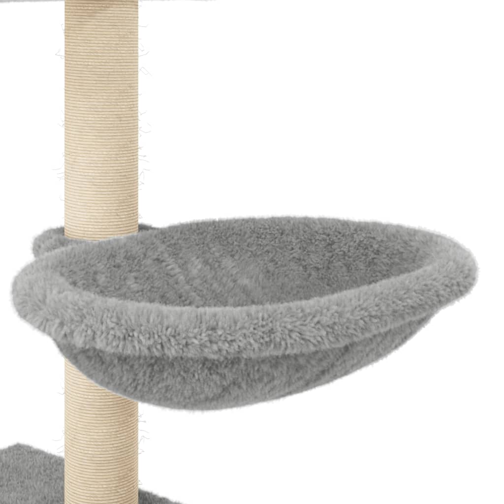 vidaXL Škrabadlo pro kočky se sisalovými sloupky světle šedé 117 cm