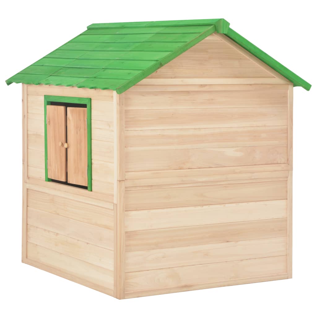 vidaXL Dětský domeček jedlové dřevo zelený