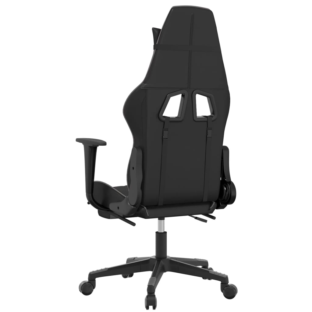 vidaXL Herní židle s podnožkou černá a šedá umělá kůže