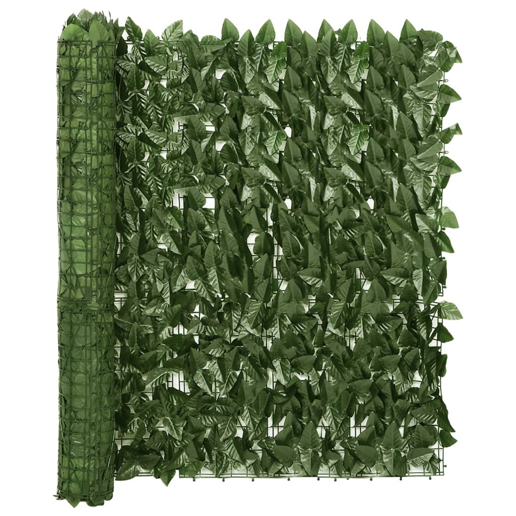 vidaXL Balkónová zástěna s tmavě zelenými listy 400 x 100 cm