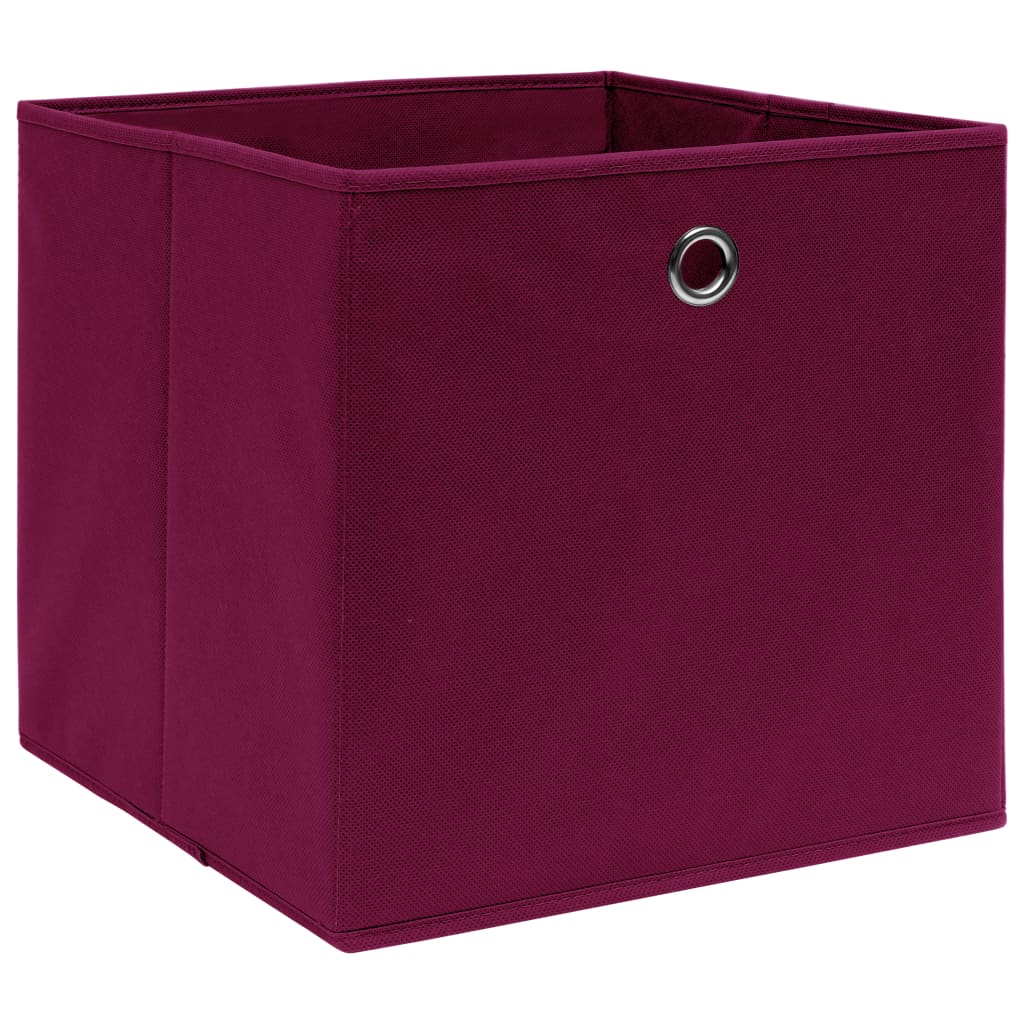 vidaXL Úložné boxy 10 ks tmavě červené 32 x 32 x 32 cm textil