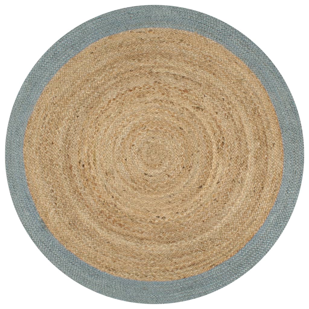 vidaXL Ručně vyrobený koberec z juty s olivově zeleným okrajem 150 cm