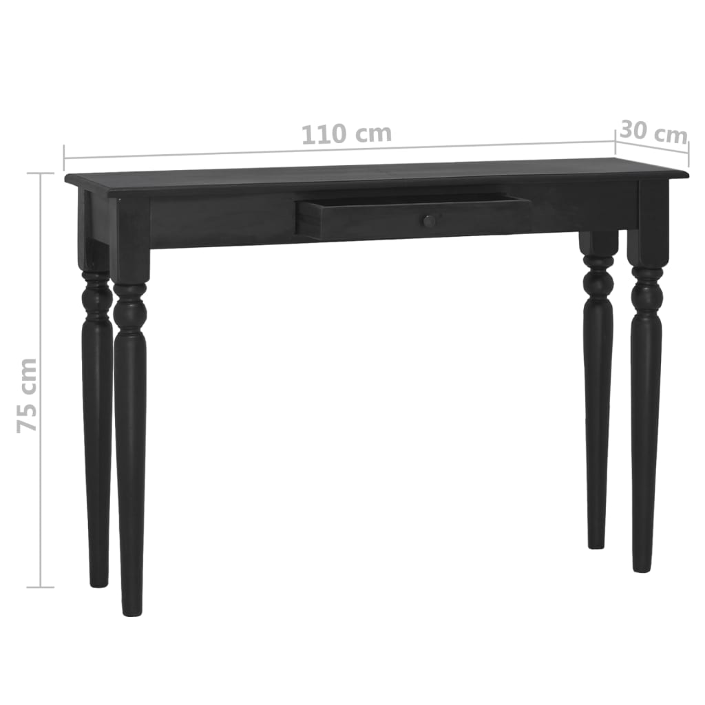 vidaXL Konzolový stolek světle černý 110 x 30 x 75 cm masivní mahagon