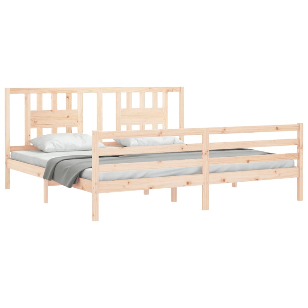 vidaXL Rám postele s čelem 200 x 200 cm masivní dřevo