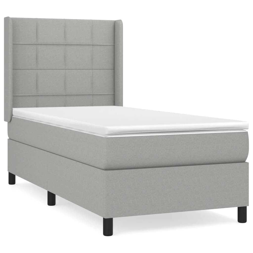 vidaXL Box spring postel s matrací světle šedá 80 x 200 cm textil