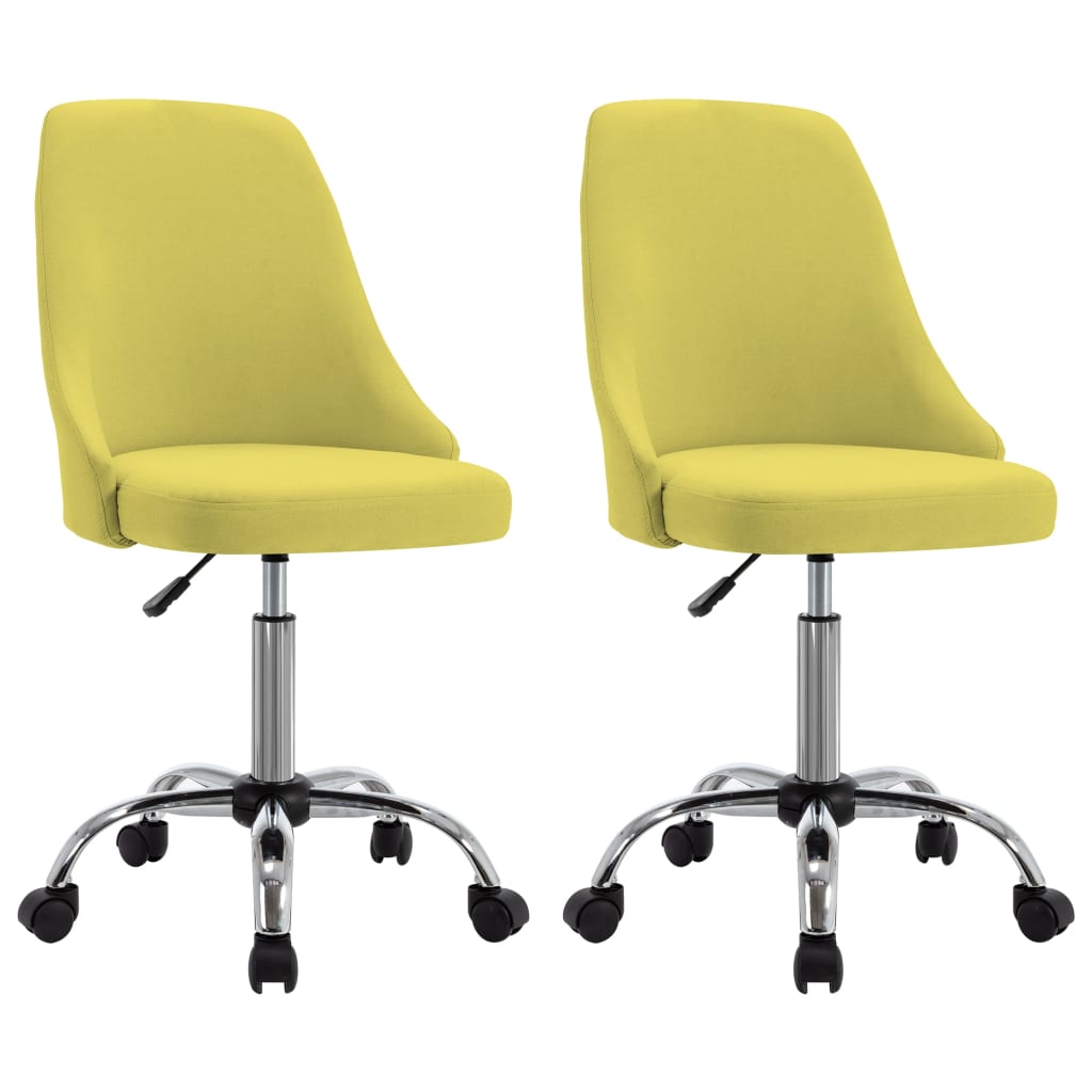 vidaXL Pojízdné kancelářské židle 2 ks textil žluté