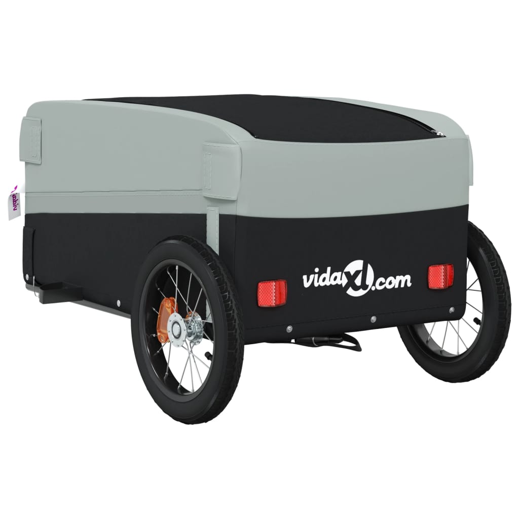 vidaXL Vozík za kolo černý a šedý 30 kg železo