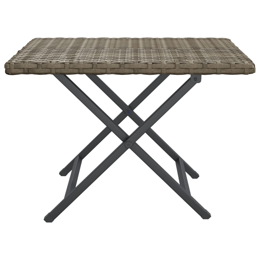 vidaXL Skládací stolek šedý 45 x 35 x 32 cm polyratan