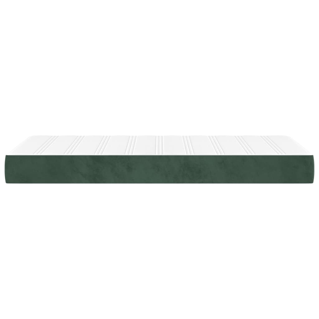 vidaXL Taštičková matrace tmavě zelená 120x190x20 cm samet