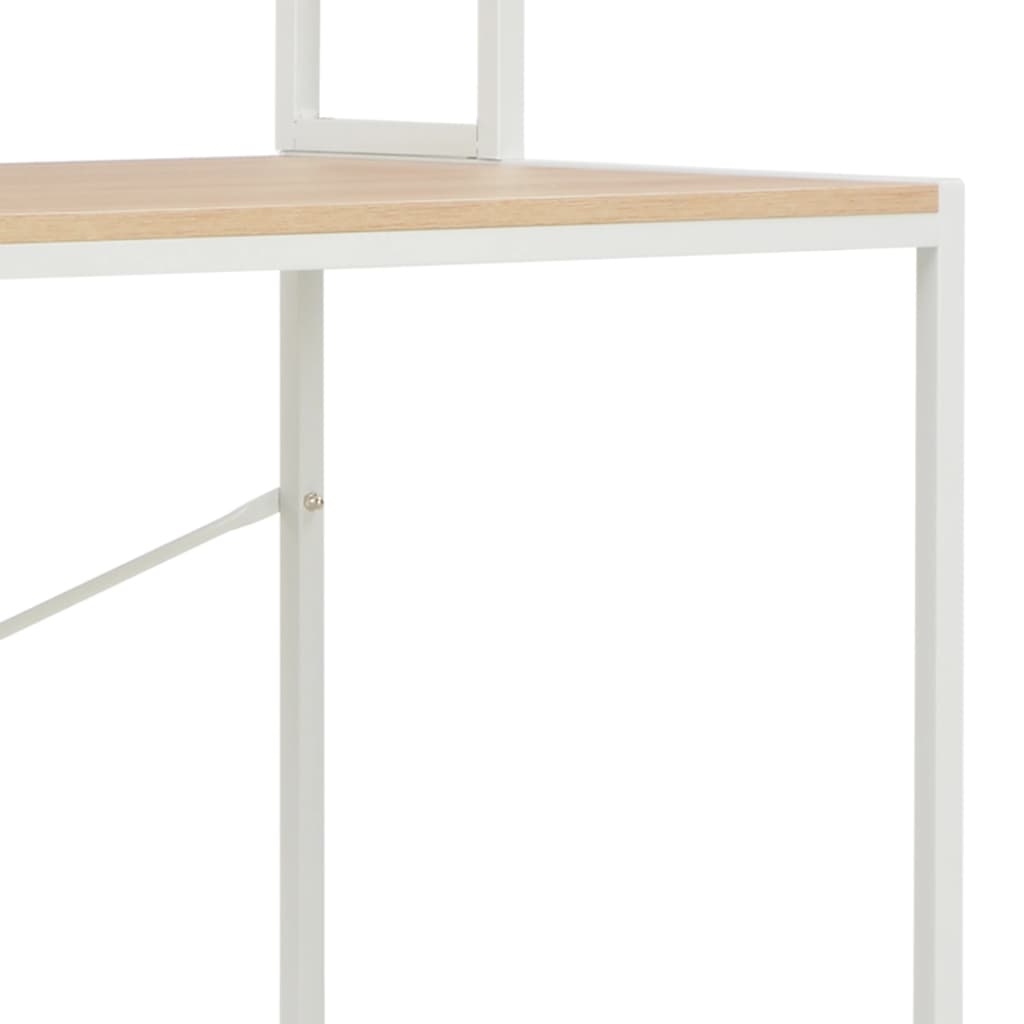 vidaXL PC stůl bílý a dubový odstín 120 x 60 x 138 cm
