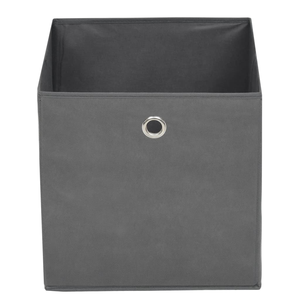 vidaXL Úložné boxy 10 ks netkaná textilie 32 x 32 x 32 cm šedé