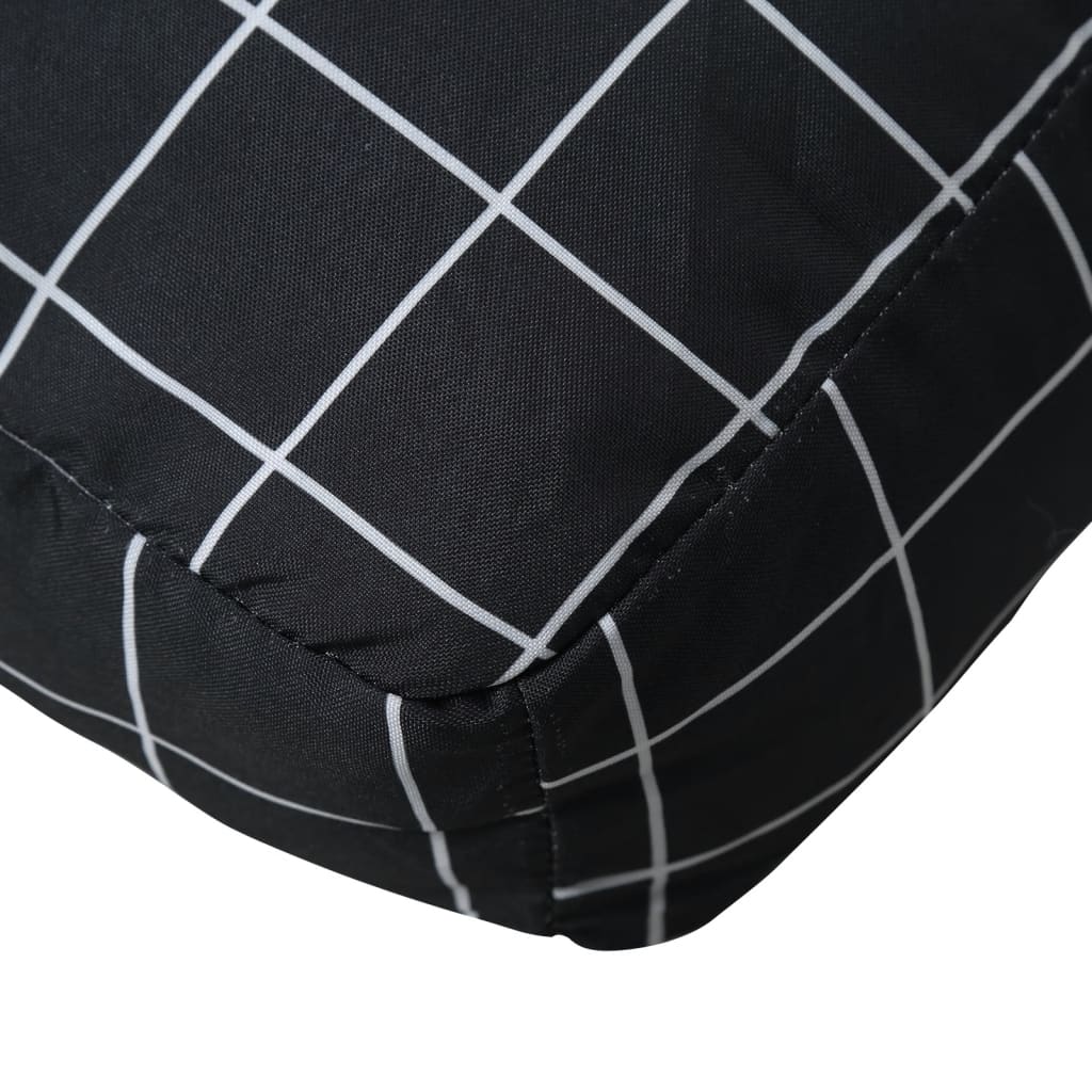 vidaXL Poduška na palety černá károvaná 120 x 40 x 12 cm textil