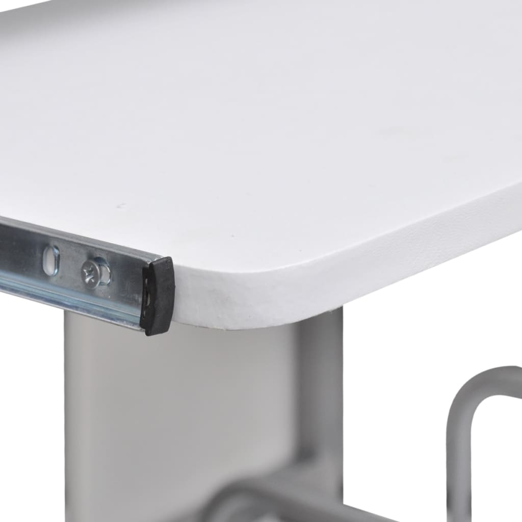 vidaXL Počítačový stůl s vysouvací deskou na klávesnici bílý
