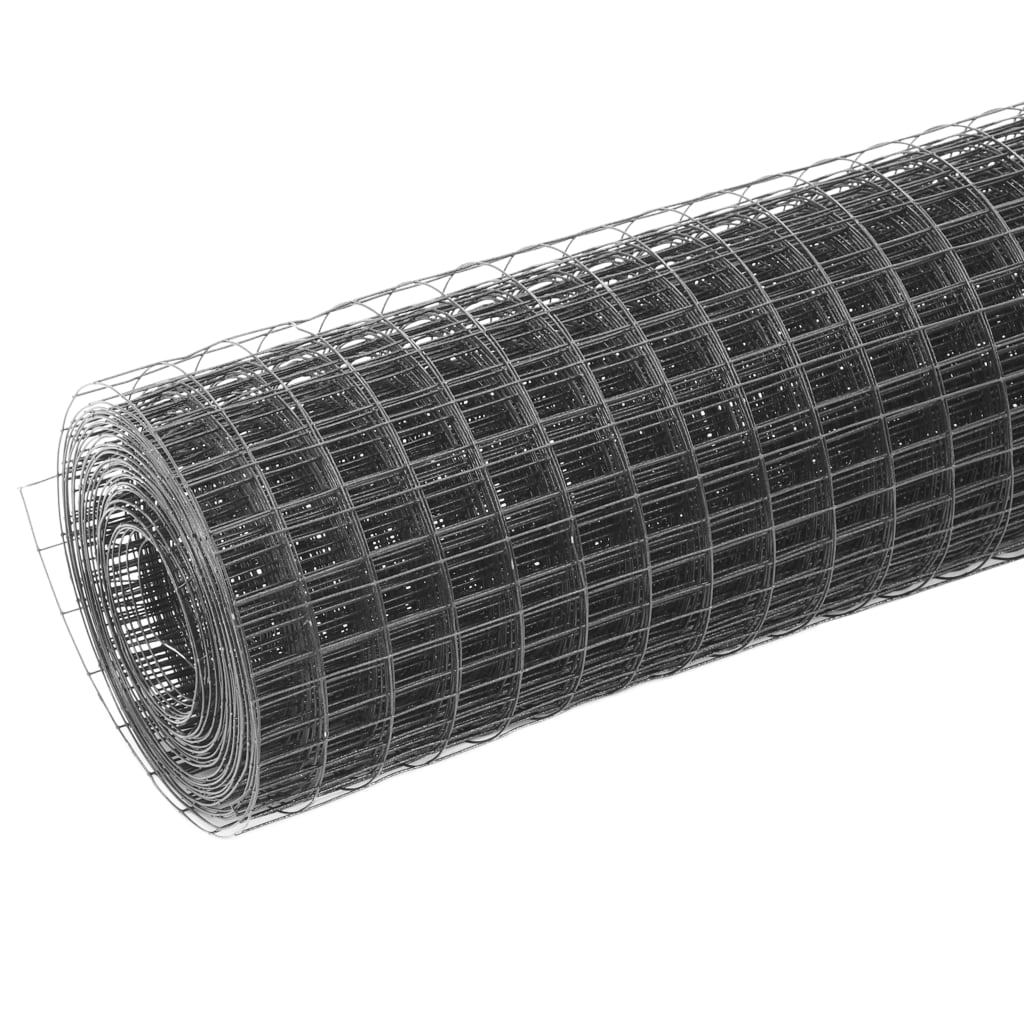 vidaXL Pletivo ke kurníku ocel PVC vrstva 10 x 0,5 m šedé