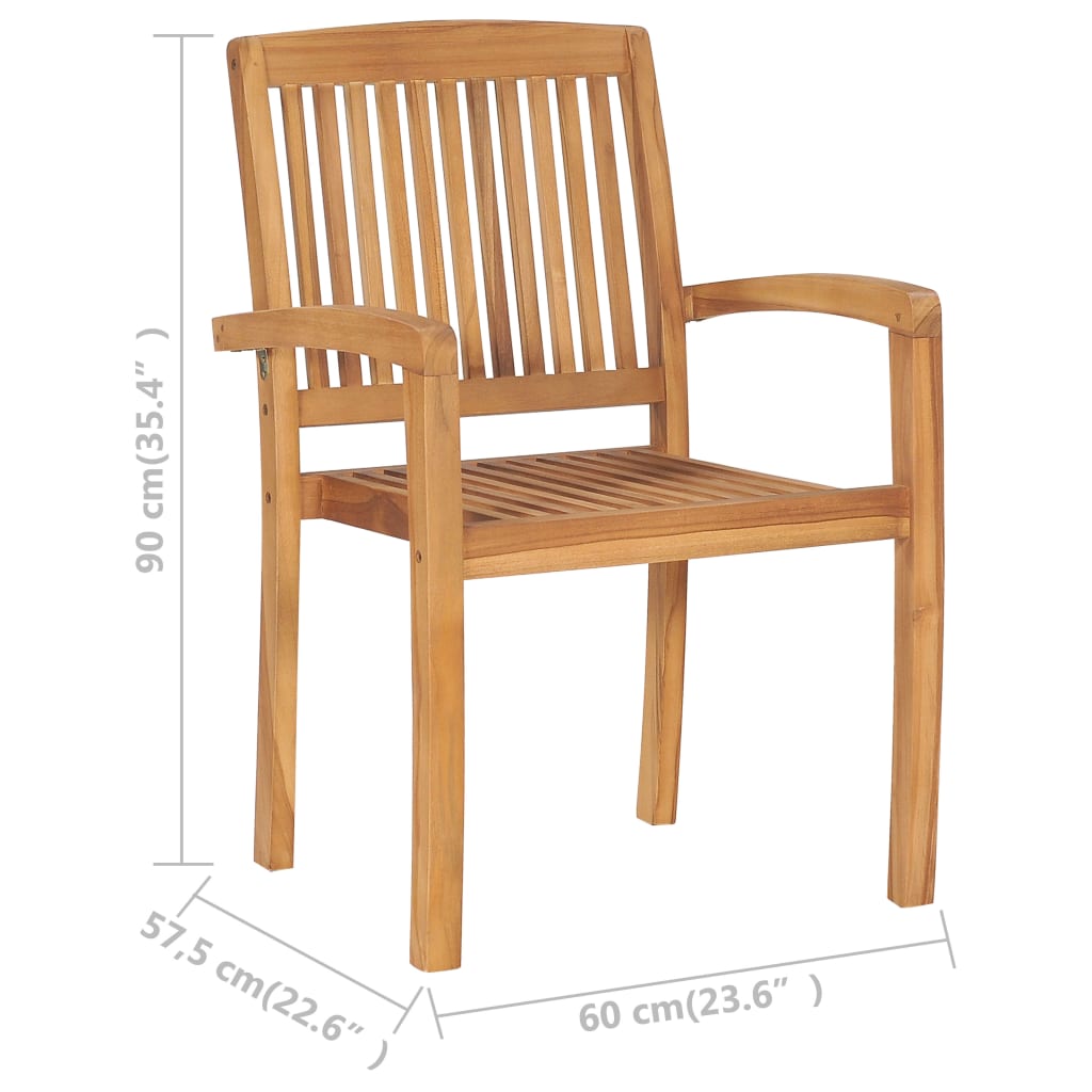 vidaXL Stohovatelné zahradní jídelní židle 2 ks masivní teakové dřevo