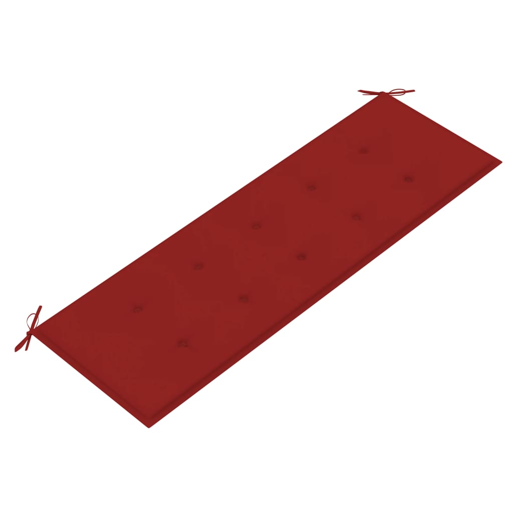 vidaXL Lavice Batavia s červenou poduškou 150 cm masivní teakové dřevo