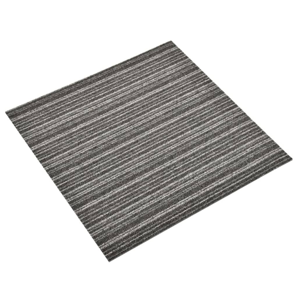 vidaXL Kobercové podlahové dlaždice 20ks 5m² 50x50 cm proužky antracit