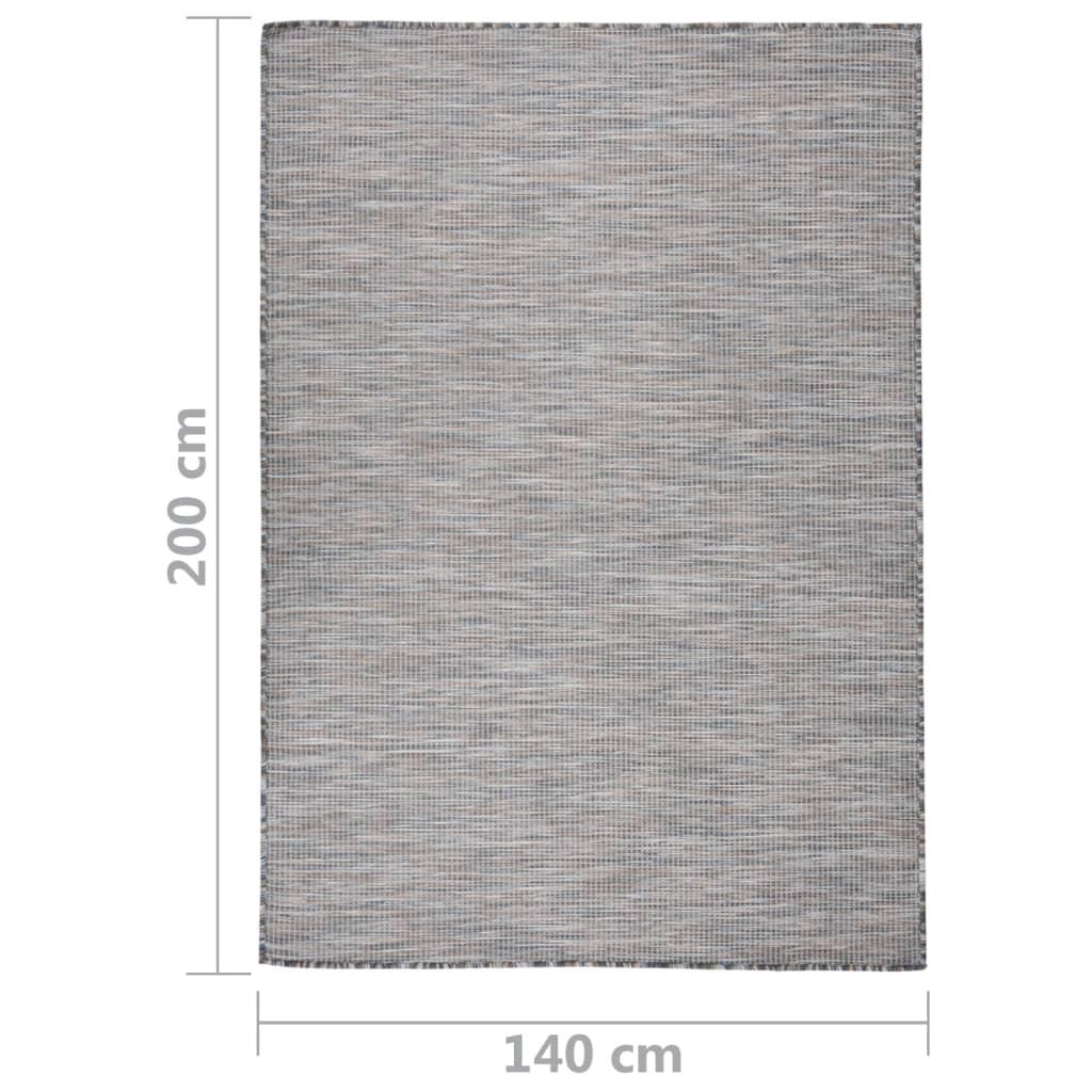 vidaXL Venkovní hladce tkaný koberec 140x200 cm hnědý a modrý