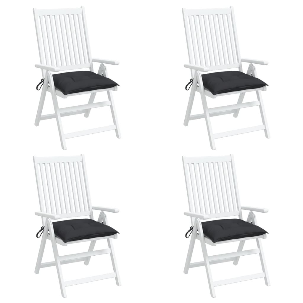 vidaXL Podušky na židli 4 ks černé 50 x 50 x 7 cm oxfordská látka