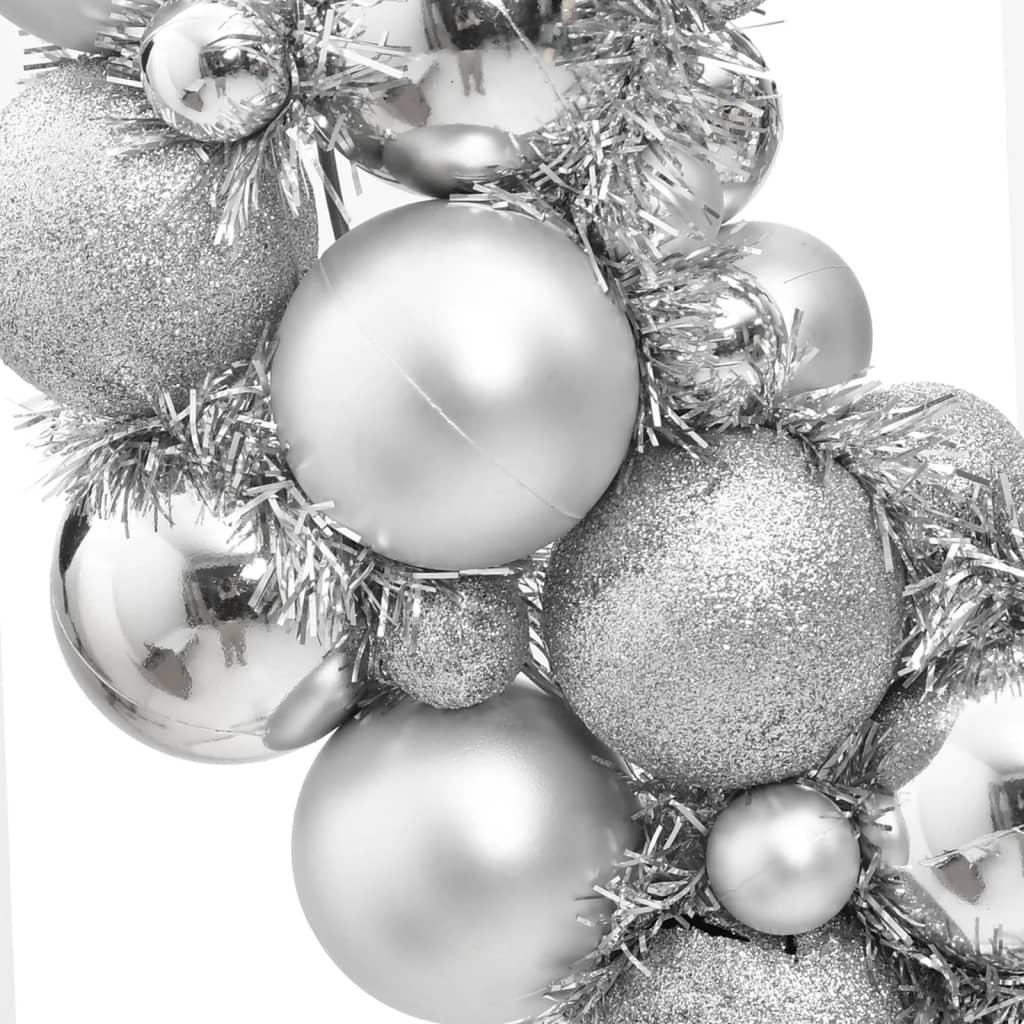 vidaXL Vánoční věnec stříbrný 45 cm polystyren