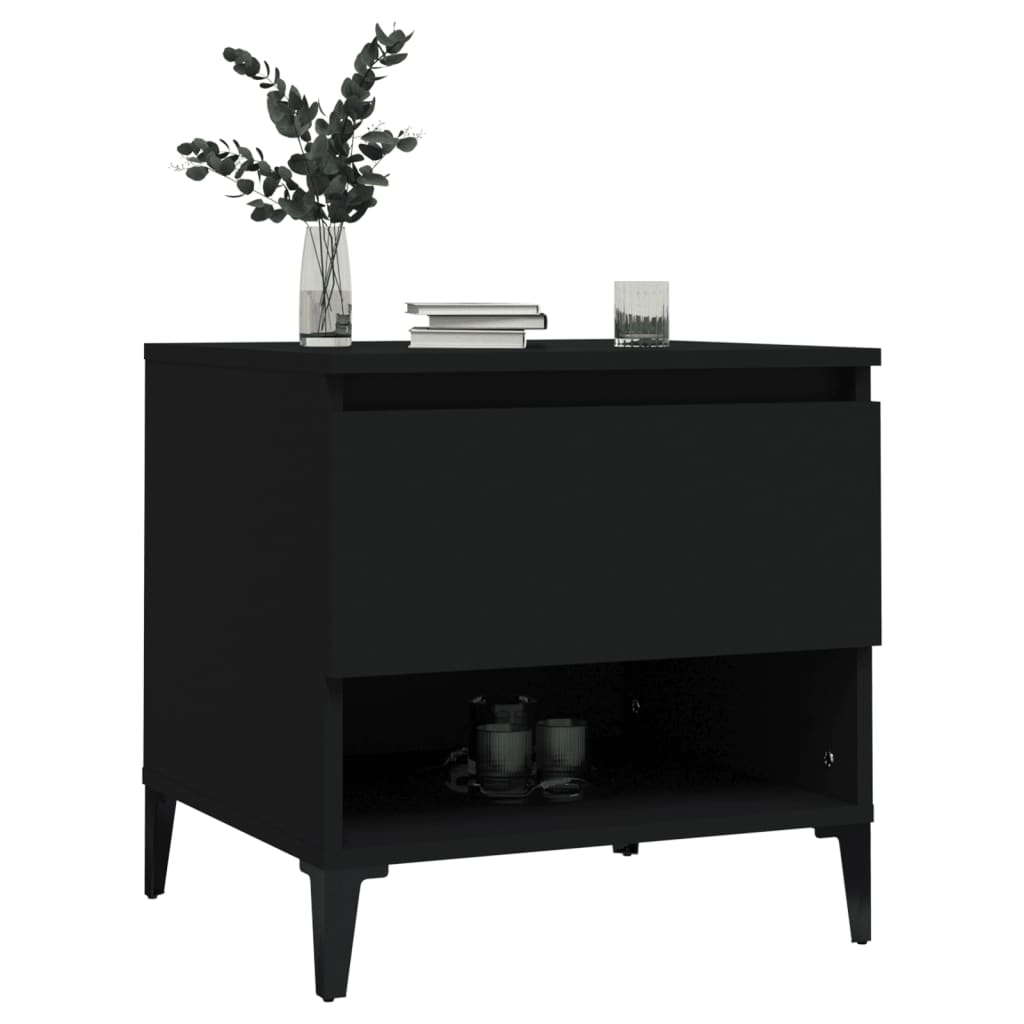 vidaXL Odkládací stolek černý 50 x 46 x 50 cm kompozitní dřevo
