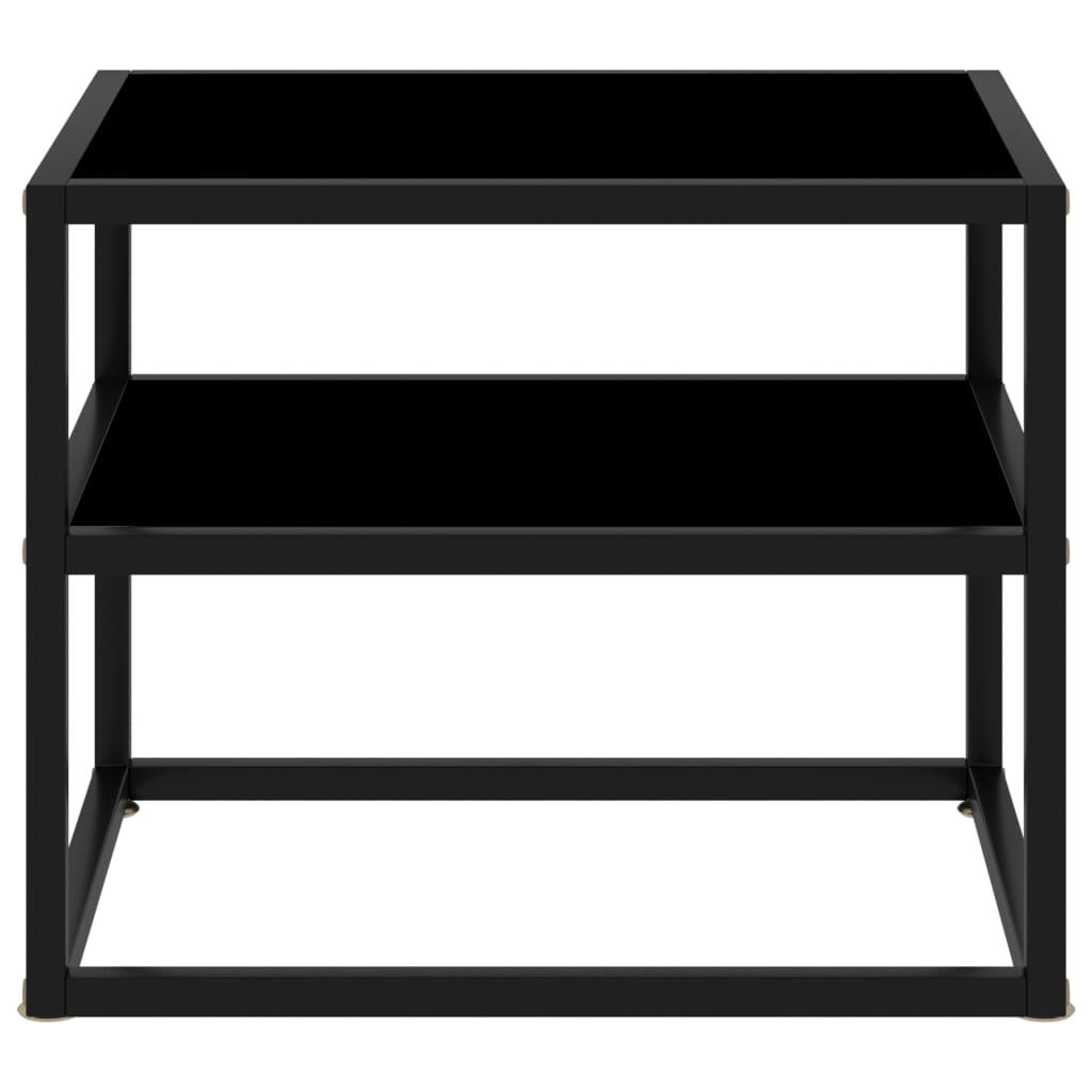 vidaXL Konzolový stolek černý 50 x 40 x 40 cm tvrzené sklo