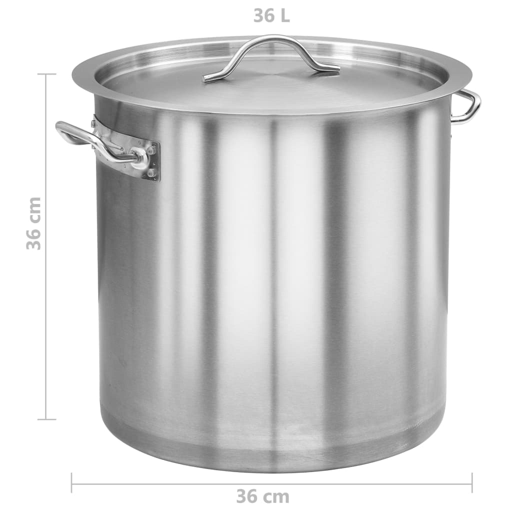 vidaXL Hrnec na polévku 35 l 36 x 36 cm nerezová ocel