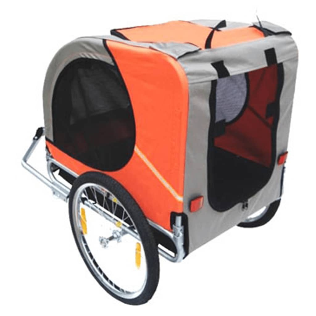vidaXL Vozík za kolo pro psa Lassie oranžový