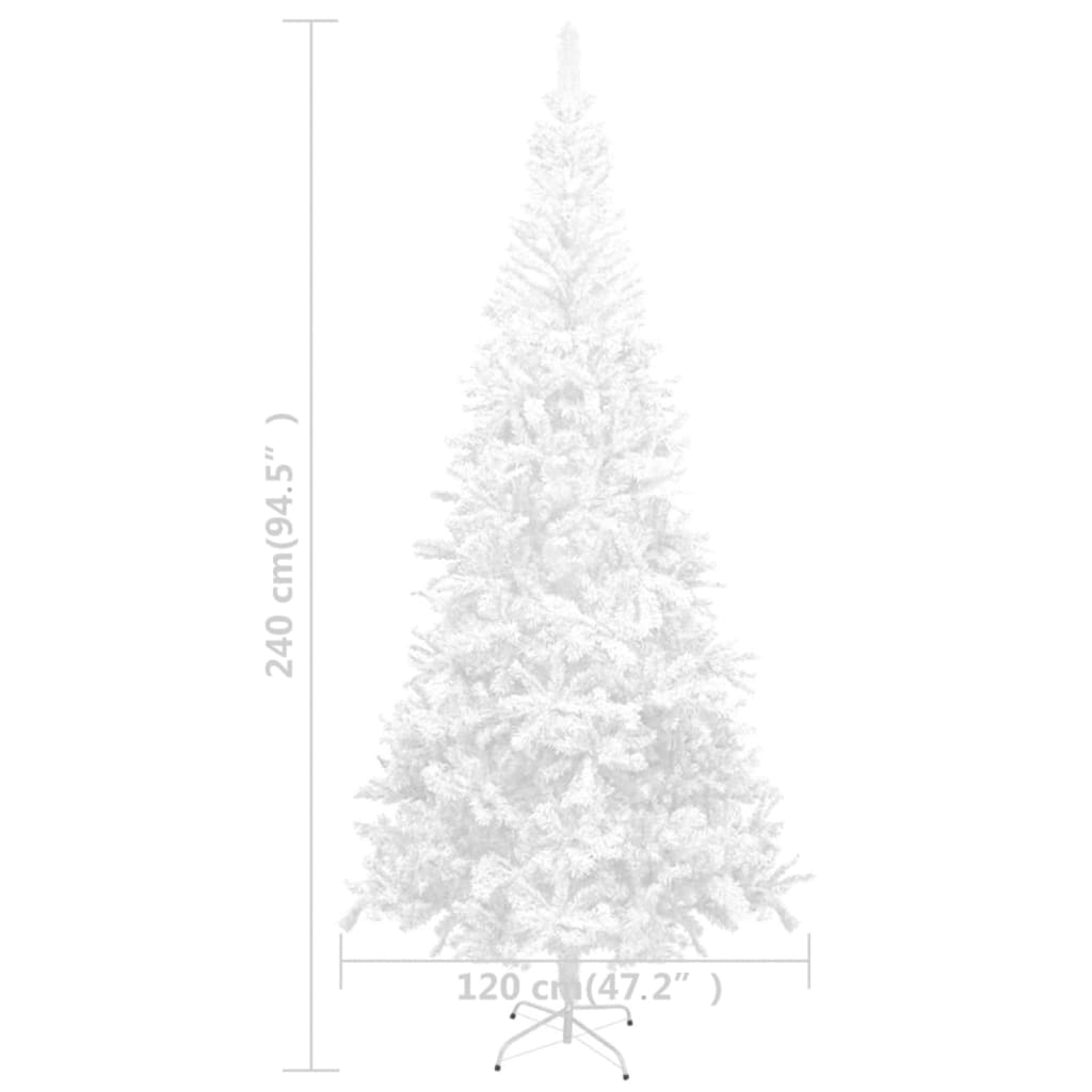 vidaXL Umělý vánoční stromek s LED osvětlením L 240 cm bílý