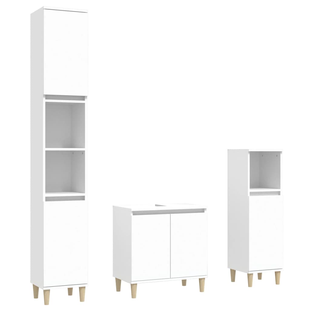 vidaXL 3dílný set koupelnového nábytku bílý kompozitní dřevo