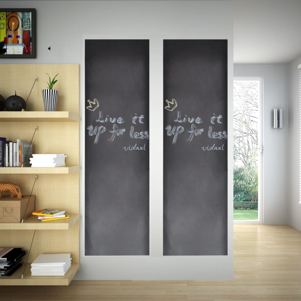 Nalepovací černá tabule na stěnu, 2 role 0,45 x 2 m + křídy