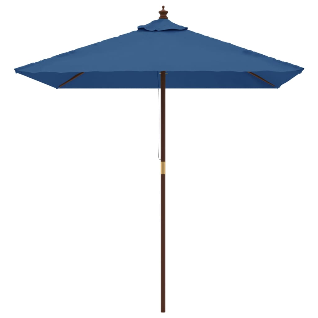 vidaXL Zahradní slunečník s dřevěnou tyčí azurově modrý 198x198x231 cm