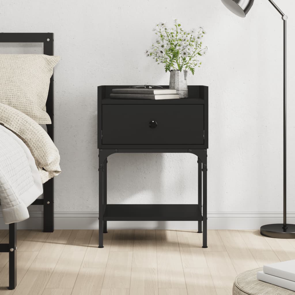 vidaXL Noční stolek černý 40,5 x 31 x 60 cm kompozitní dřevo