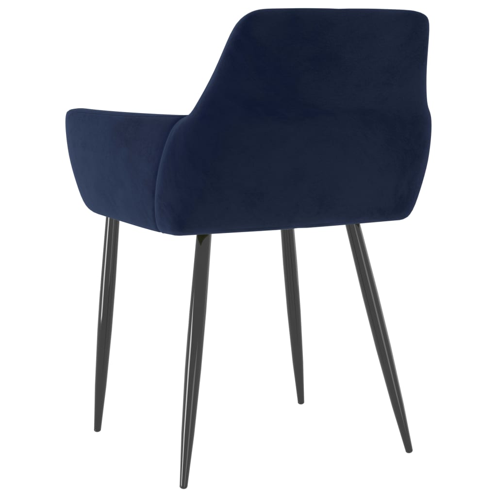 vidaXL Jídelní židle 4 ks modré samet