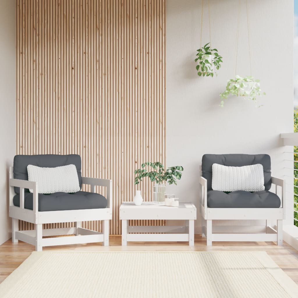 VidaXL Zahradní židle 2 ks bílé masivní borové dřevo