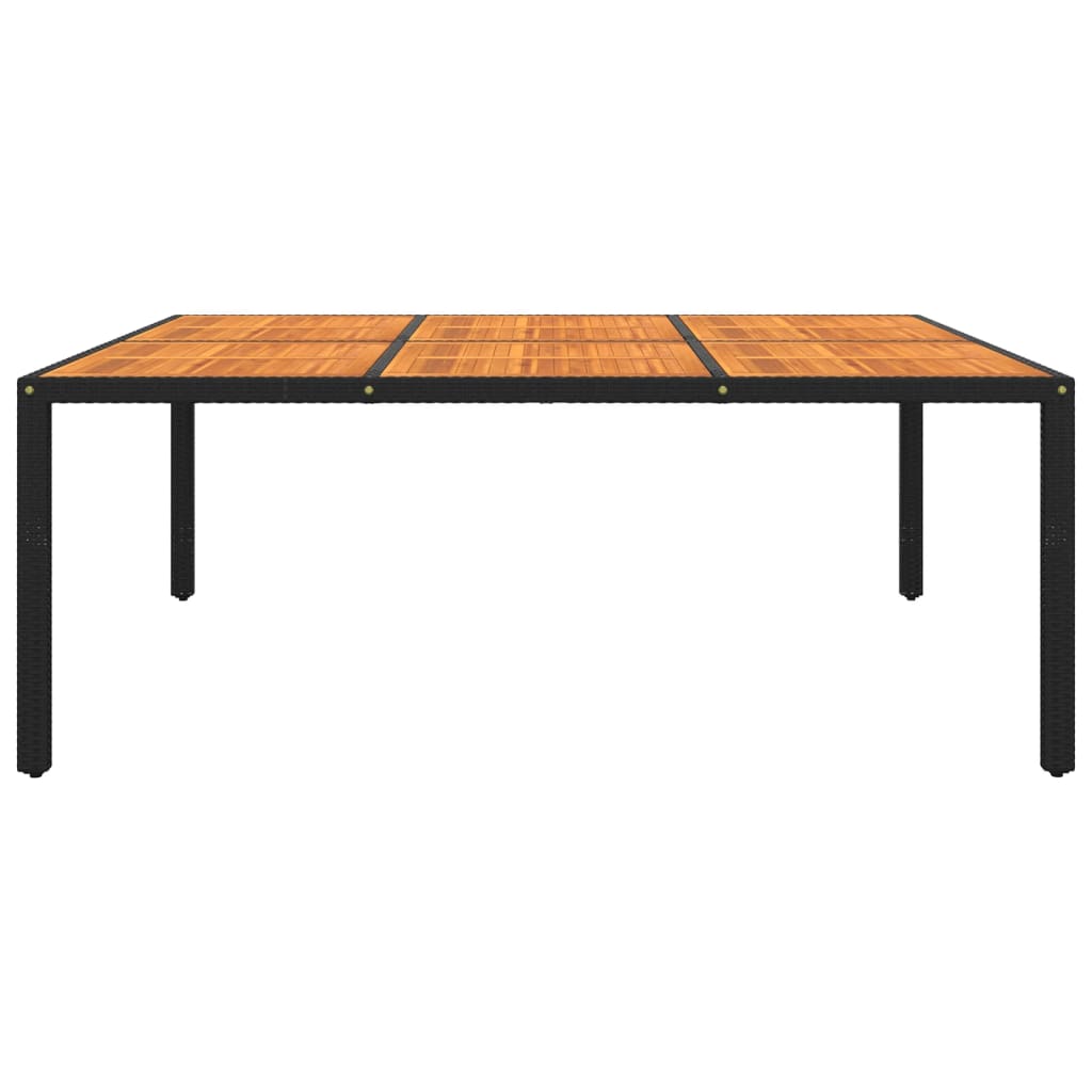 vidaXL Zahradní stůl 200x150x75 cm akáciové dřevo a polyratan černý