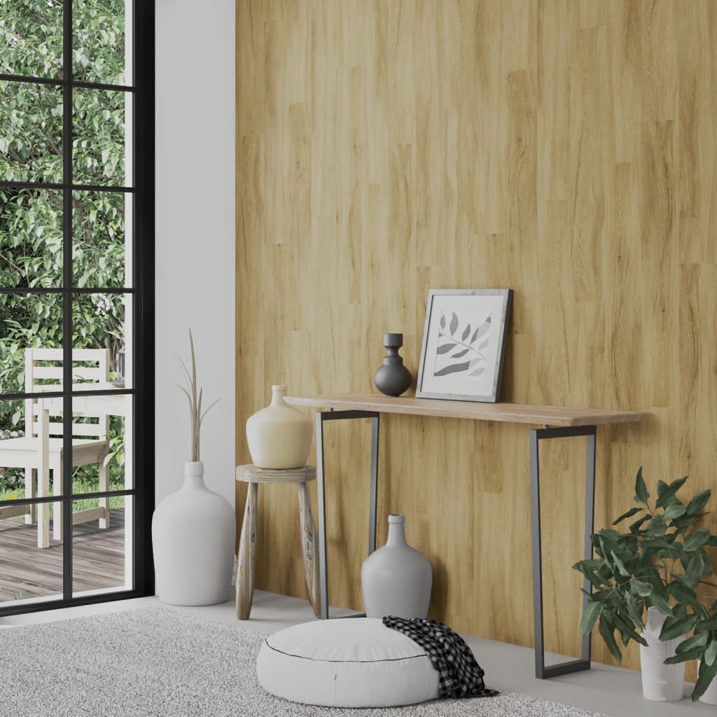 vidaXL Nástěnné panely vzhled dřeva hnědé PVC 4,12 m²