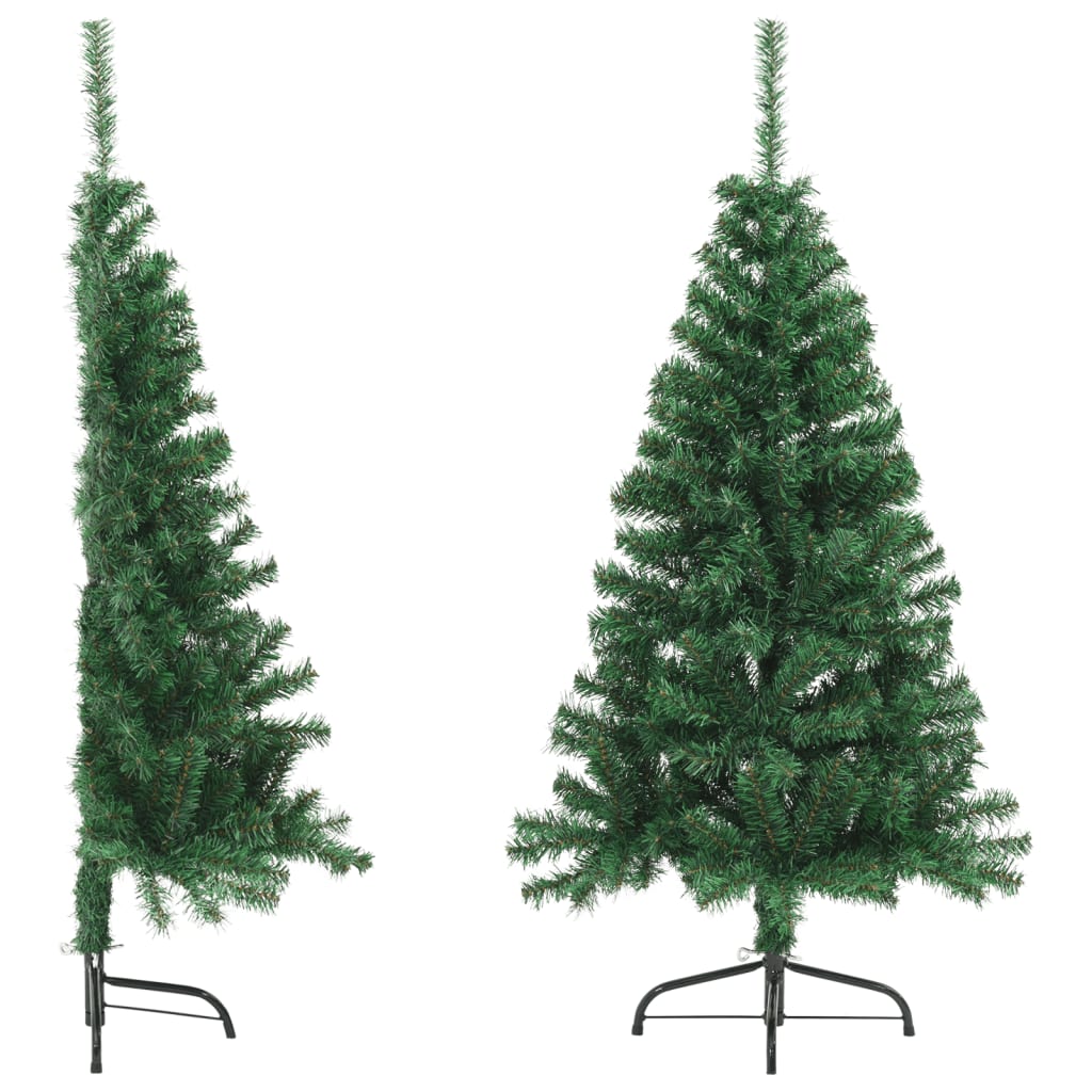 vidaXL Umělý poloviční vánoční stromek se stojanem zelený 150 cm PVC