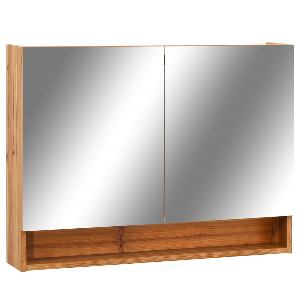 vidaXL LED koupelnová zrcadlová skříňka dub 80 x 15 x 60 cm MDF