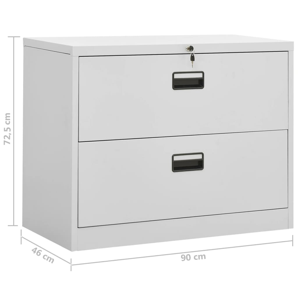 vidaXL Kancelářská skříň světle šedá 90 x 46 x 72,5 cm ocel