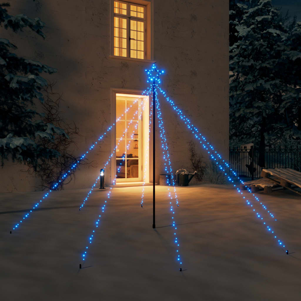 vidaXL Vánoční světelný strom dovnitř i ven 400 LED modrý 2,5 m