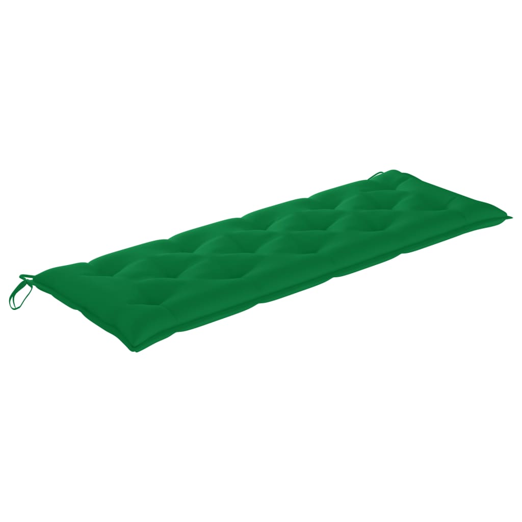 vidaXL Lavice Batavia se zelenou poduškou 150 cm masivní teak