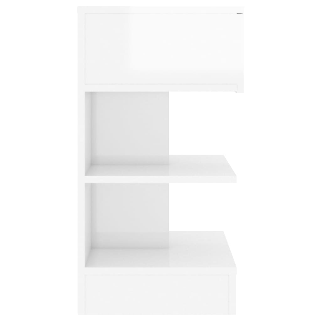 vidaXL Noční stolek bílý s vysokým leskem 40 x 35 x 65 cm dřevotříska