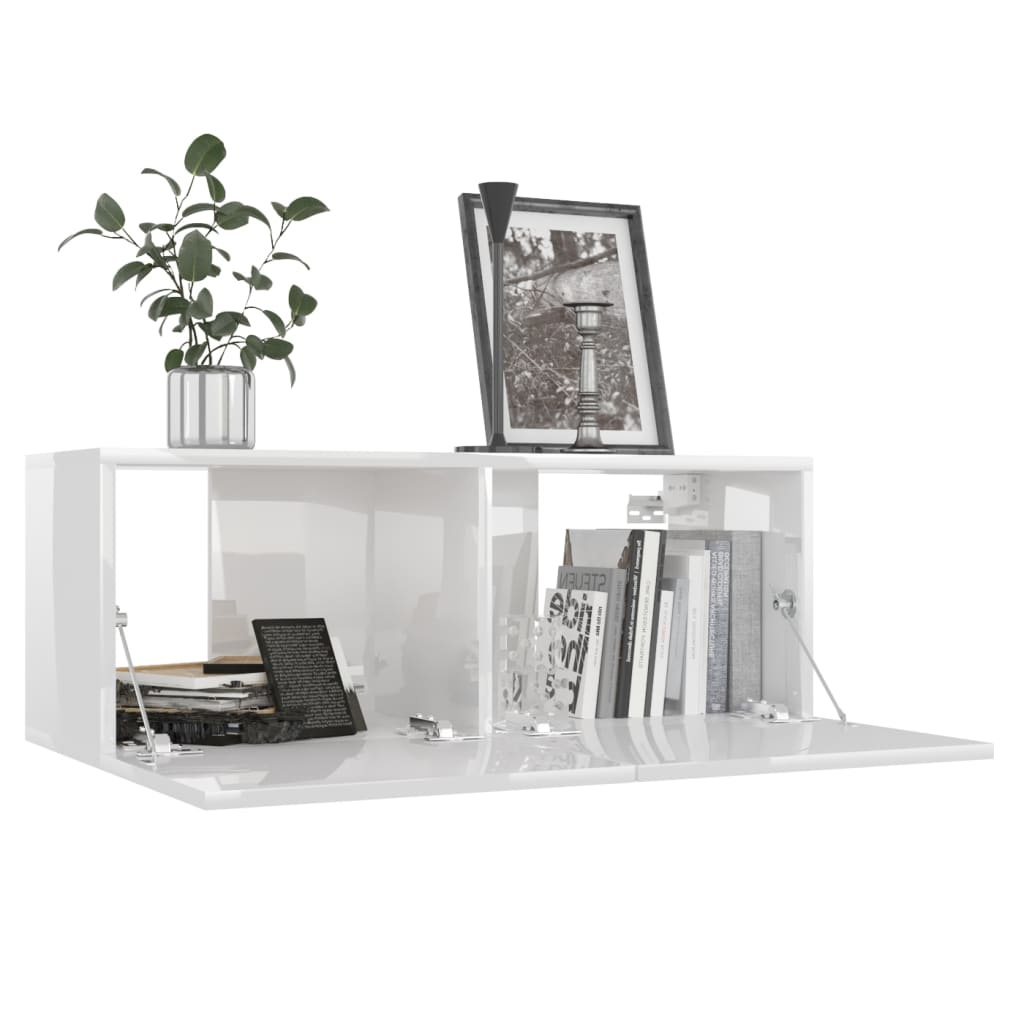 vidaXL TV stolek bílý s vysokým leskem 80 x 30 x 30 cm dřevotříska