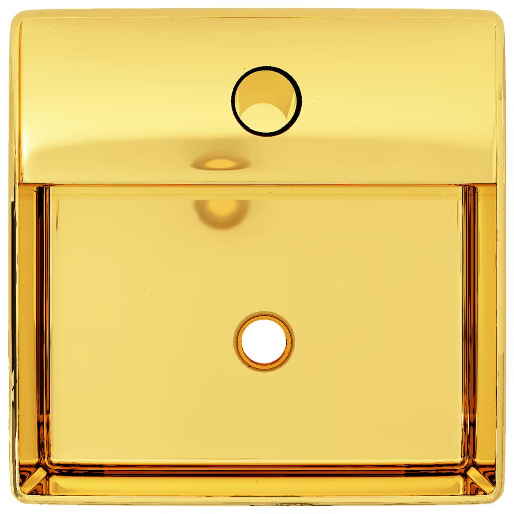 vidaXL Umyvadlo s otvorem pro baterii zlaté 38 x 30 x 11,5 cm keramika